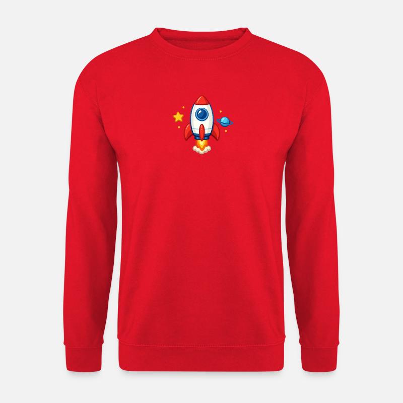 Bunte Cartoon-Rakete - Unisex Pullover - Rot
