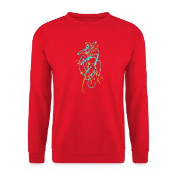 Abstrakt - Unisex Pullover - Rot - Vorne - Alina (178cm) & Michal (187cm)