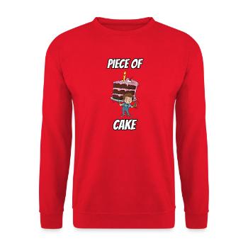 Piece of Cake – Lustige, wörtliche Idiom-Zeichentrickserie - Unisex Pullover - Rot - Vorne - Alina (178cm) & Michal (187cm)
