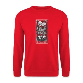 EwigerKnoten Skelett-Duett - Unisex Pullover - Rot - Vorne - Alina (178cm) & Michal (187cm)
