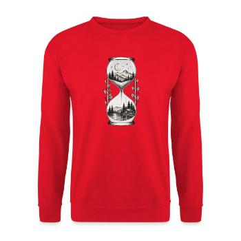 Mondnacht Sanduhrlandschaft - Unisex Pullover - Rot - Vorne - Alina (178cm) & Michal (187cm)