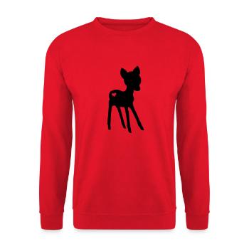 Reh - Unisex Pullover - Rot - Vorne - Alina (178cm) & Michal (187cm)