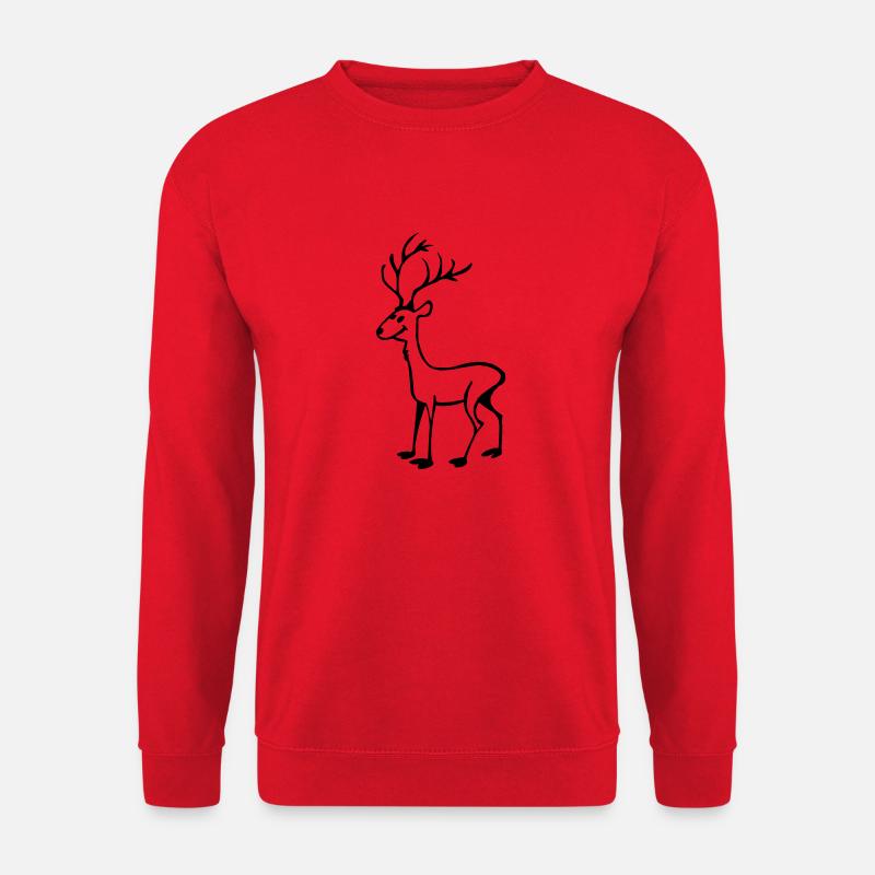 Strich Hirsch - Unisex Pullover - Rot