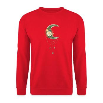 Elegant and noble moon with flowers - Unisex Sweatshirt - red - Front - Alina (178cm) & Michal (187cm)