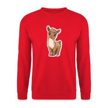 Lama Alpaga Lama Lama Cadeau Animal - Sweat-shirt Unisexe - rouge - Devant - Alina (178cm) & Michal (187cm)