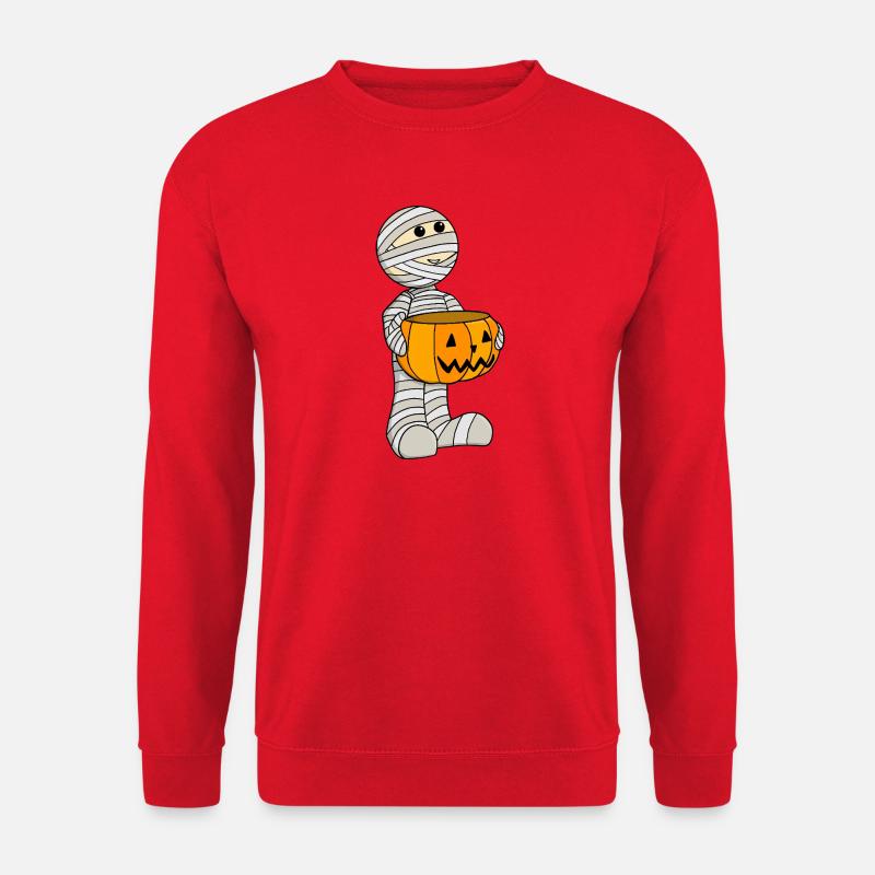 Süße Mumie mit Jack-o-Lantern - Unisex Pullover - Rot