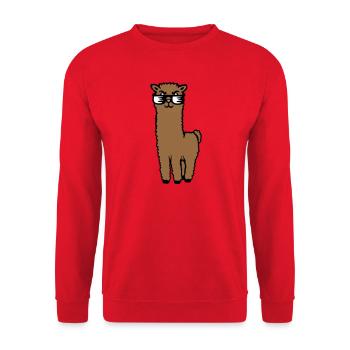 Alpaga Lama Lunettes de Soleil Smart Drôle Cool Animal - Sweat-shirt Unisexe - rouge - Devant - Alina (178cm) & Michal (187cm)