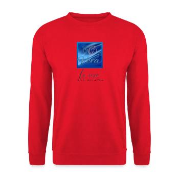 La Vera – Logo urbain - Sweat-shirt Unisexe - rouge - Devant - Alina (178cm) & Michal (187cm)