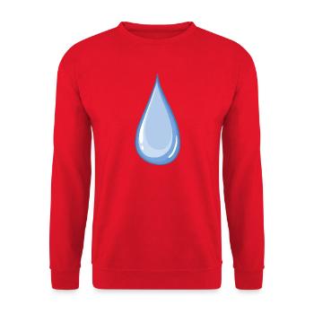 Blauer glänzender Wassertropfen - Unisex Pullover - Rot - Vorne - Alina (178cm) & Michal (187cm)