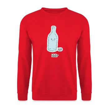 läär – Flasche Meme - Unisex Pullover - Rot - Vorne - Alina (178cm) & Michal (187cm)