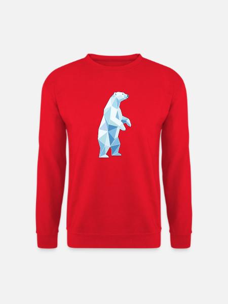 Stehender Poly Stil Eisbär - Unisex Pullover - Rot