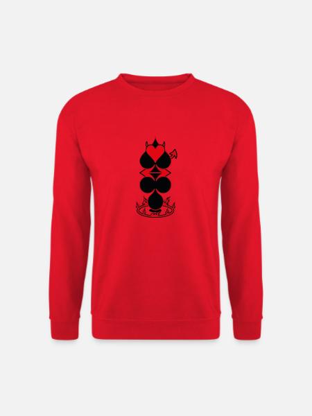 Poker Teufel - Unisex Pullover - Rot