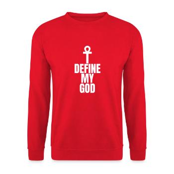 I Define My God - Unisex Sweatshirt - red - Front - Alina (178cm) & Michal (187cm)