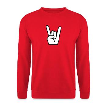 Rock On - Unisex Pullover - Rot - Vorne - Alina (178cm) & Michal (187cm)