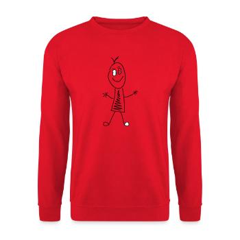 Strich Figur - Unisex Pullover - Rot - Vorne - Alina (178cm) & Michal (187cm)