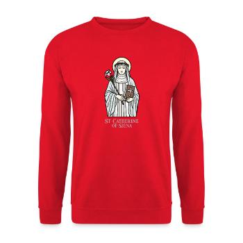Sainte Catherine de Sienne - Sweat-shirt Unisexe - rouge - Devant - Alina (178cm) & Michal (187cm)