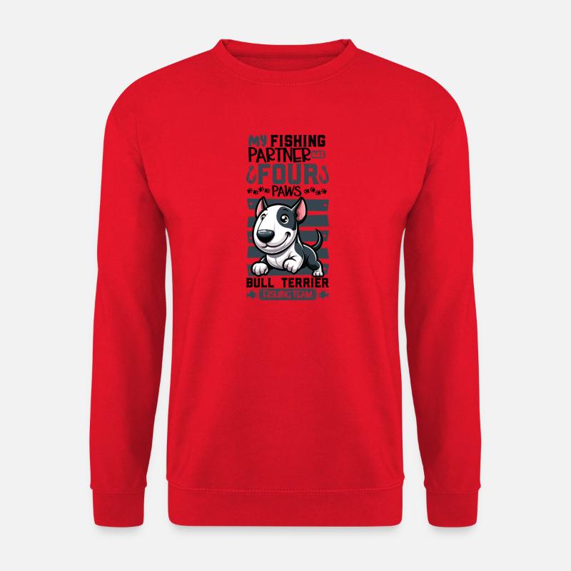 Angeln und Bullterrier - Unisex Pullover - Rot