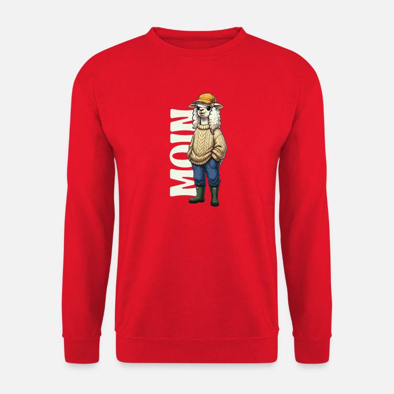 Moin Schaf – Küsten Design - Unisex Pullover - Rot