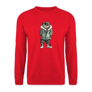 Chameleon Cool Winter - Unisex Sweatshirt - red - Front - Alina (178cm) & Michal (187cm)