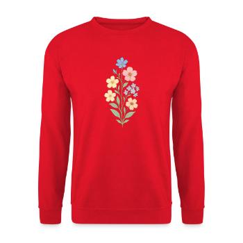 Bouquet aquarelle fleurs pastel - Sweat-shirt Unisexe - rouge - Devant - Alina (178cm) & Michal (187cm)