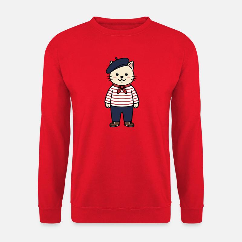 Frankreich-Katze - Unisex Pullover - Rot