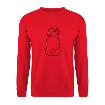Hund Chien - Sweat-shirt Unisexe - rouge - Devant - Alina (178cm) & Michal (187cm)