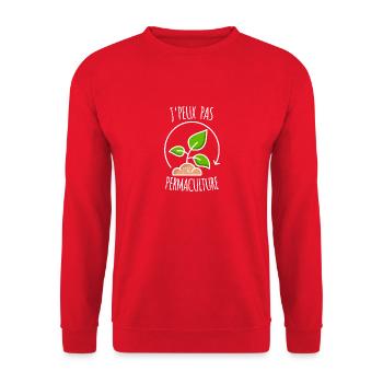 J'PEUX PAS J'AI PERMACULTURE - Sweat-shirt Unisexe - rouge - Devant - Alina (178cm) & Michal (187cm)