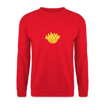 Dabbing Pommes Eine Tüte Pommes frites Verkleidung - Unisex Pullover - Rot - Vorne - Alina (178cm) & Michal (187cm)