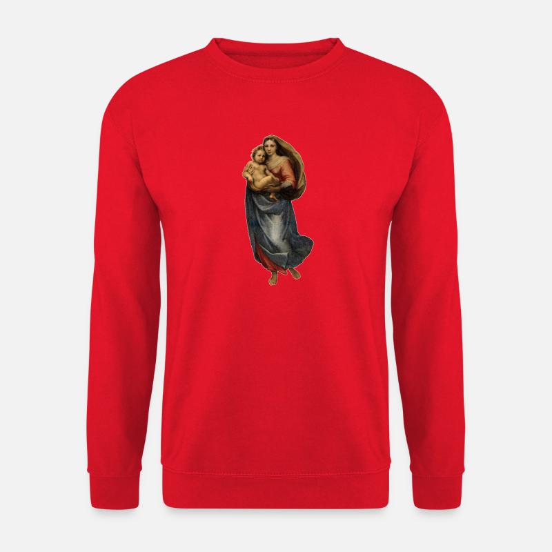 Sistine Madonna | Sixtinische Madonna | Raffael - Unisex Pullover - Rot