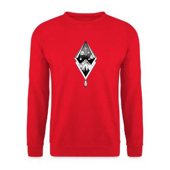 Planete nuit lune geometrie losange - Sweat-shirt Unisexe - rouge - Devant - Alina (178cm) & Michal (187cm)