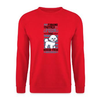 Angeln und Bichon Frisé - Unisex Pullover - Rot - Vorne - Alina (178cm) & Michal (187cm)