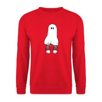 Ghost in Red Sneakers - Unisex Sweatshirt - red - Front - Alina (178cm) & Michal (187cm)