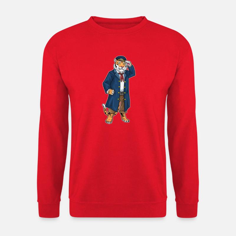 Tiger Seemann Seemannsmütze - Unisex Pullover - Rot