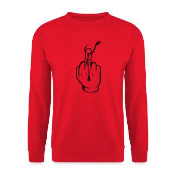Pour une vraie paix et tranquillité au bord de l’eau ! - Chemise de pêcheur ! - Sweat-shirt Unisexe - rouge - Devant - Alina (178cm) & Michal (187cm)