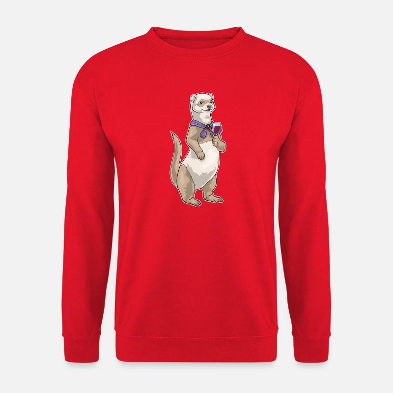 Frettchen Rotwein - Unisex Pullover - Rot