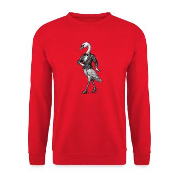 Swan en smoking - Sweat-shirt Unisexe - rouge - Devant - Alina (178cm) & Michal (187cm)