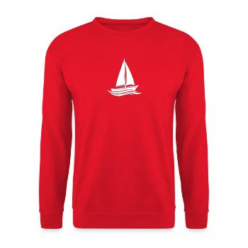 Segelboot - Unisex Pullover - Rot - Vorne - Alina (178cm) & Michal (187cm)