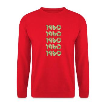 Jahr 1960 - Unisex Pullover - Rot - Vorne - Alina (178cm) & Michal (187cm)