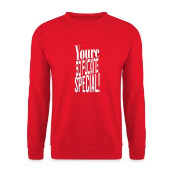 Youre so Special Present White - Unisex Sweatshirt - red - Front - Alina (178cm) & Michal (187cm)