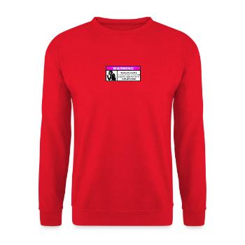warning - Unisex Sweatshirt - red - Front - Alina (178cm) & Michal (187cm)