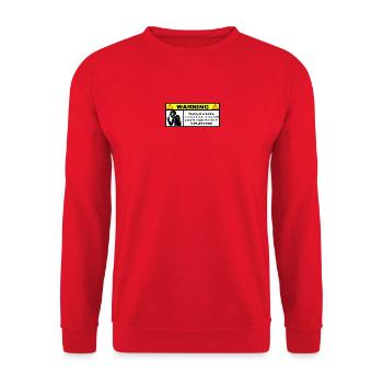 warning - Unisex Sweatshirt - red - Front - Alina (178cm) & Michal (187cm)