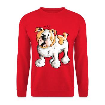 Bulldog anglais - Sweat-shirt Unisexe - rouge - Devant - Alina (178cm) & Michal (187cm)