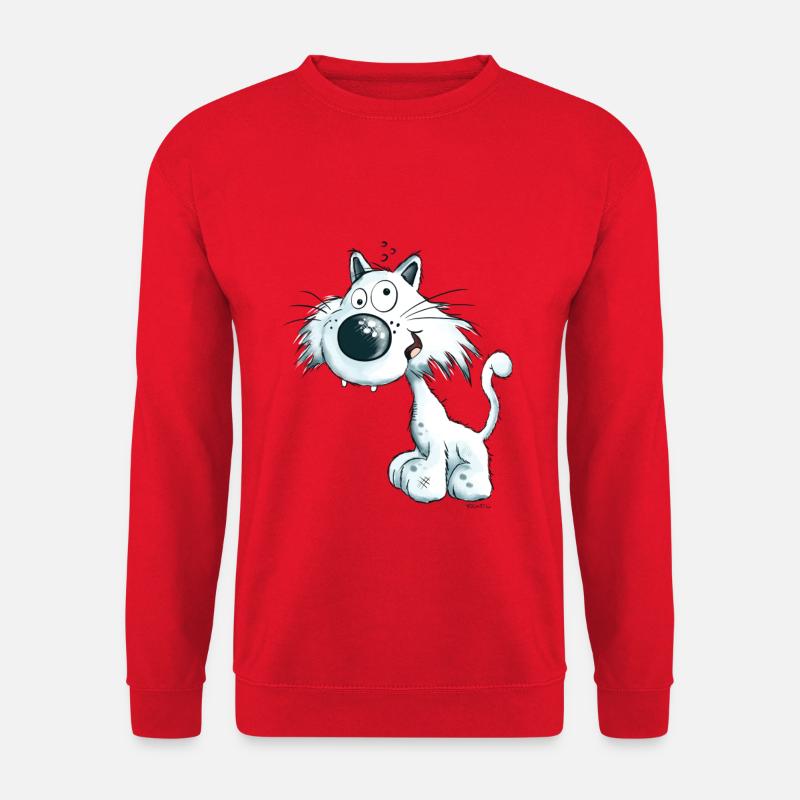 Freche Katze I Kätzchen Cartoon  - Unisex Pullover - Rot