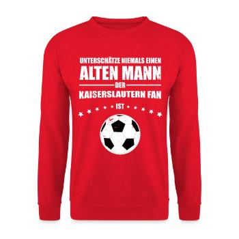 Vieil homme - Ventilateur de Kaiserslautern | Vintage rétro - Sweat-shirt Unisexe - rouge - Devant - Alina (178cm) & Michal (187cm)