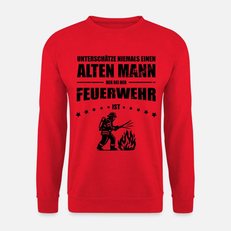 Old Man - Firefighter Gift Firefighter - Unisex Sweatshirt - red