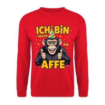 Affe Kostüm Konfetti Tier Karneval Fasching bunt - Unisex Pullover - Rot - Vorne - Alina (178cm) & Michal (187cm)