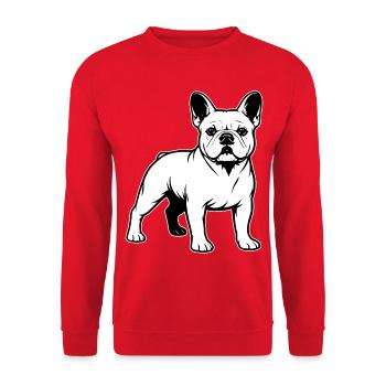 French Bulldog Standing Portrait - Unisex Sweatshirt - red - Front - Alina (178cm) & Michal (187cm)