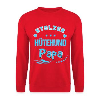Stolzer Hütehund Papa - Unisex Pullover - Rot - Vorne - Alina (178cm) & Michal (187cm)