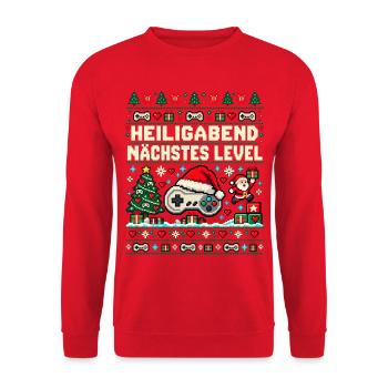 Gaming - Heiligabend nächstes Level - Unisex Pullover - Rot - Vorne - Alina (178cm) & Michal (187cm)