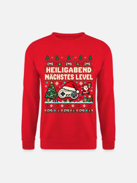 Gaming - Heiligabend nächstes Level - Unisex Pullover - Rot